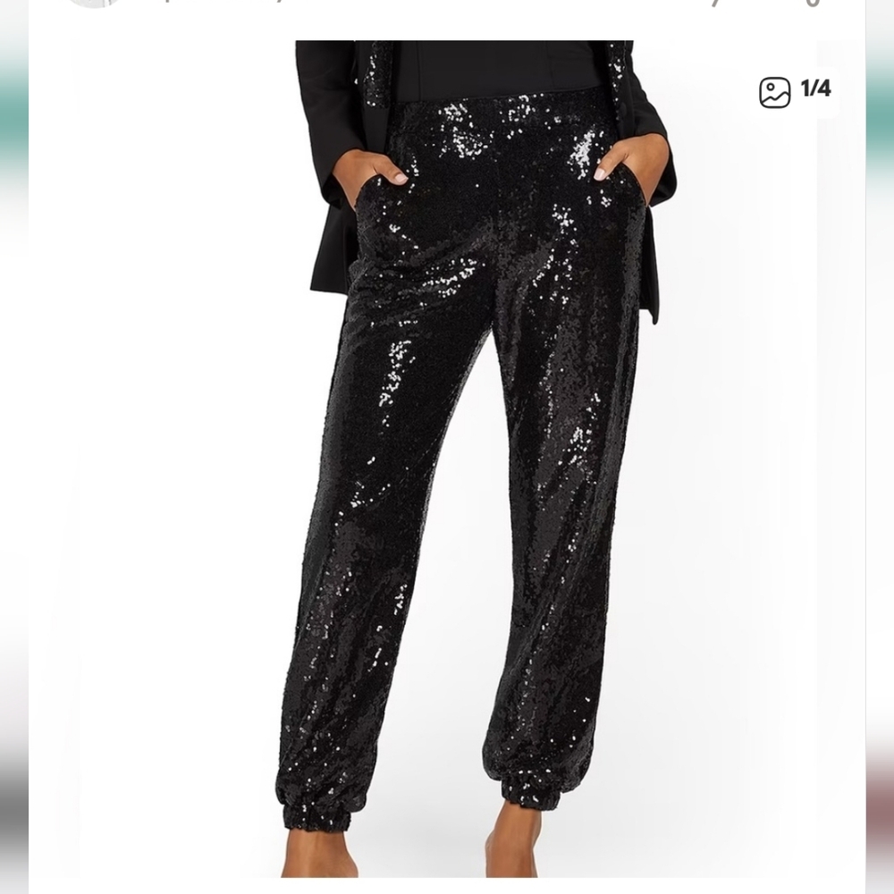 Black Sequin Dress Pants